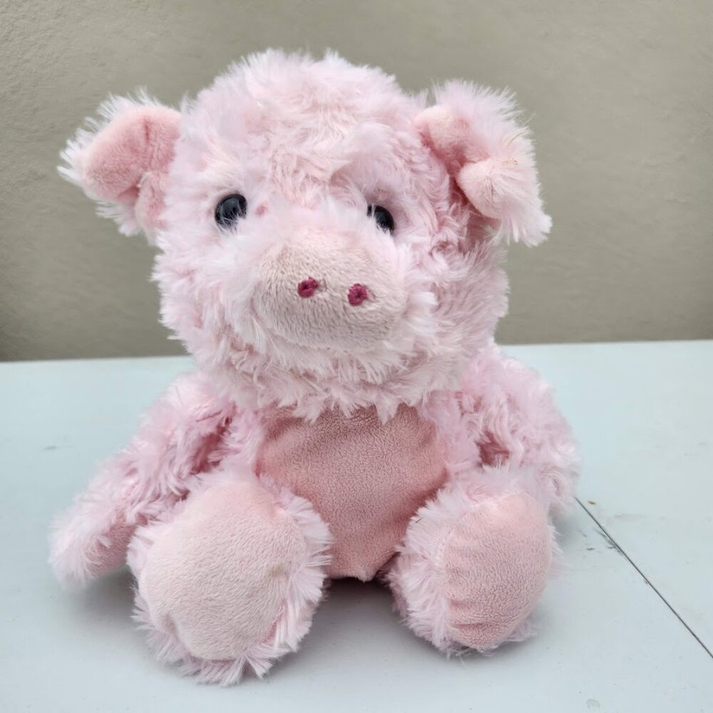Fluffy Pink Pig Stuffed Animal Plush Plushie